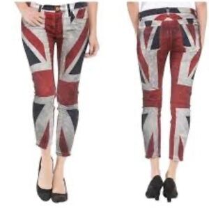 Hudson Jeans Women's Skinny Union Jack Flag Print Jeans - Red, Black, White